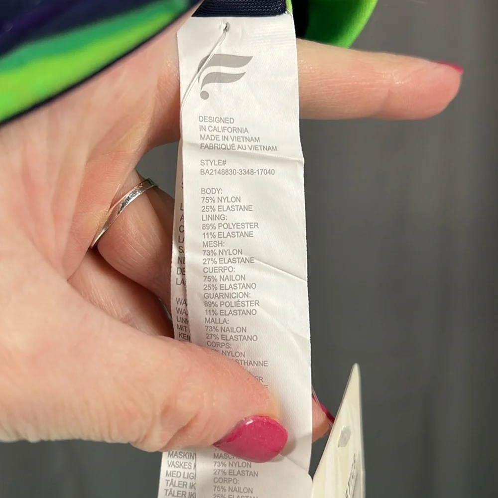 Fabletics Purple & Green Sports Bra - Picture 3 of 5